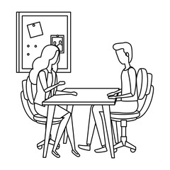 elegant business couple working in the office