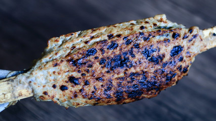 Milkfish satay or Sate Bandeng. Traditional food from Banten, a province near Jakarta.