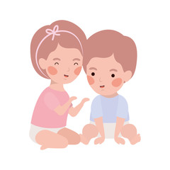 Isolated baby boy and girl design