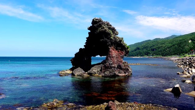 Rock formation by coast
