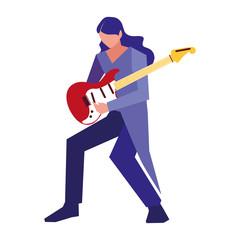 musician man electric guitar playing