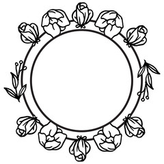 Vintage flower frame elegant, in black and white colors, for ornate of various card. Vector