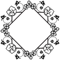 Floral and leaves element, artwork unique frame, various design of greeting card. Vector