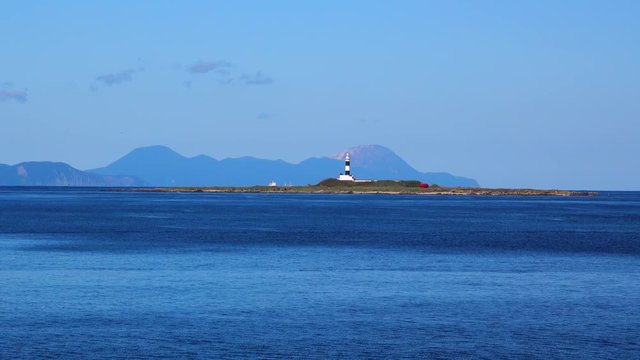 View of Omazaki lighthouse, Oma, Aomori, Japan 
