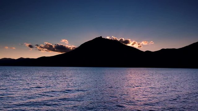 Sunrise over Lake Shikotsu, Chitose, Hokkaido, Japan