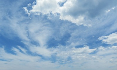 Beautiful cloudscape in blue sky, natural background