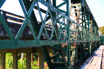 The steel structure of the old bridge are strong and durable as a long time.