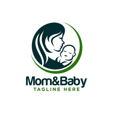 Mother and Baby Logo Images Stock Vectors