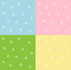 Hand Drawn Childish Style Vector Pattern Set. illustration.