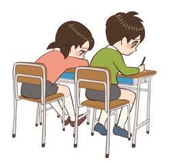 Fototapeta premium 元気のない生徒 2人
