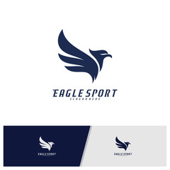 Fototapeta premium Eagle logo design vector template. Sport Eagle logo concept vector illustration
