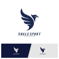 Eagle logo design vector template. Sport Eagle logo concept vector illustration