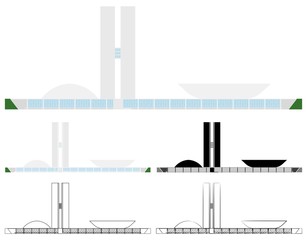 Landmark of Brazil colored and outline only