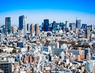 東京　青空と都市風景