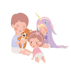 Isolated baby boy and girls design