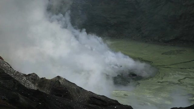 Smoke and volcano, Aso, Kumamoto Prefecture, Japan