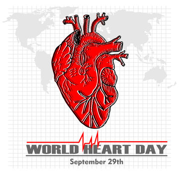 World Heart Day Poster, Vector