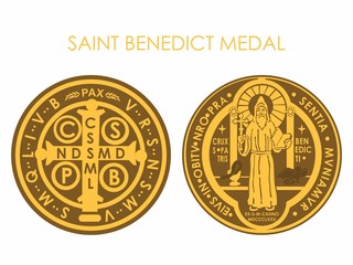 Saint Benedict Medal - obrazy, fototapety, plakaty