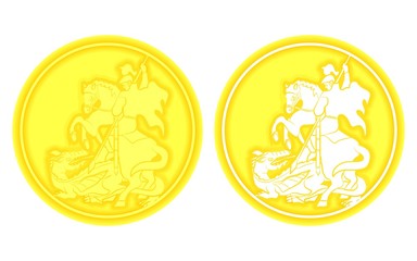 Saint george medal colored