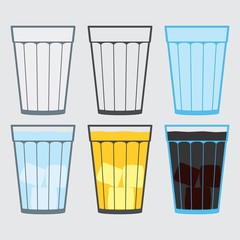 Illustration of cup, glass, traditional drinks