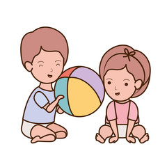Isolated baby boy and girl design