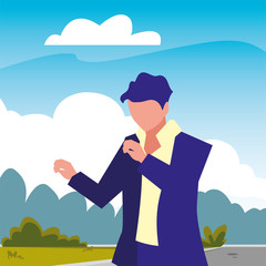 dancer man character in the outdoor