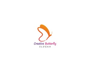 Butterfly conceptual simple, colorful icon. Logo. Vector illustration