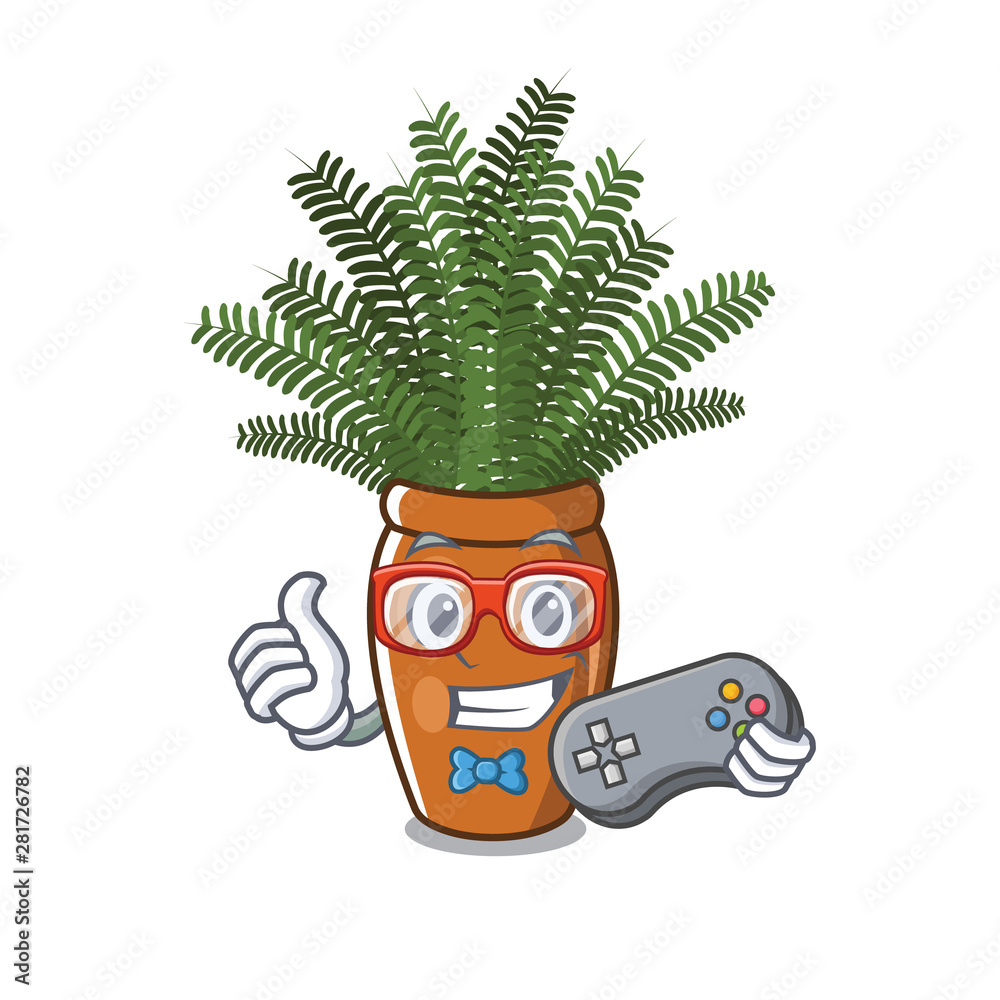 Wall mural gamer boston fern with the cartoon shape