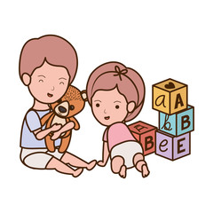 Isolated baby boy and girl design