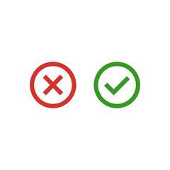 Check and Cross Symbol Icon Vector Design Illustration