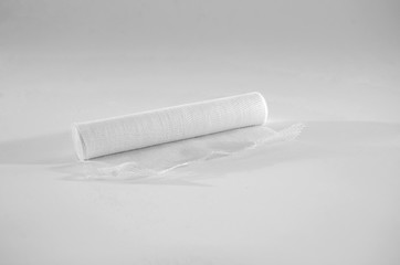 white bandage roll isolated on white background