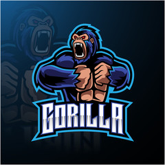 Angry gorilla mascot logo desain © Visink.art
