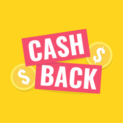 Cash back sticker, labels, emblem. Cashback or money refund concept. Flat vector illustration.