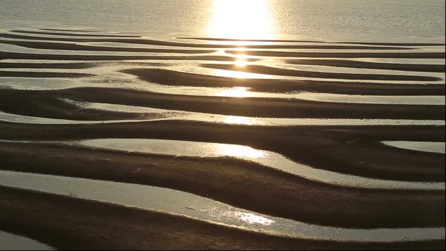 Mudflats at sunset,&nbsp;Okoshiki Beach, Uto, Kumamoto Prefecture, Japan