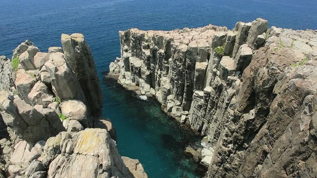 Tojinbo Cliff on seashore, Sakai, Fukui Prefecture, Japan