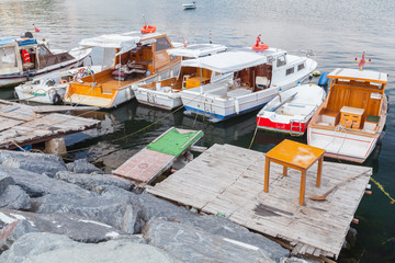 Fototapeta na wymiar Small fishing and pleasure boats, Turkey