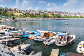 Fototapeta na wymiar Avcilar port, district of Istanbul, Turkey