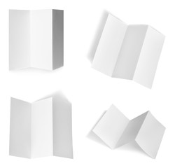 Obraz premium Set of blank brochures on white background. Mock up for design