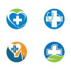 Fototapeta premium Medical logo template vector icon illustration