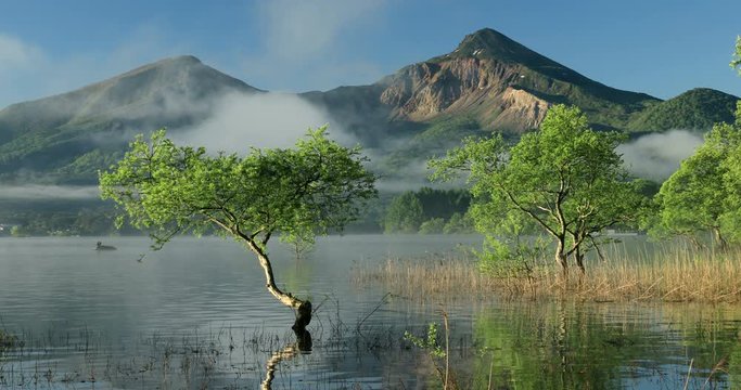 View of lake with mountain in background