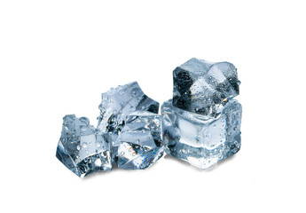 ice cubes on white background