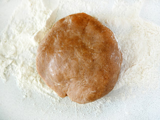 Ball of dough for christmas ginger cookies