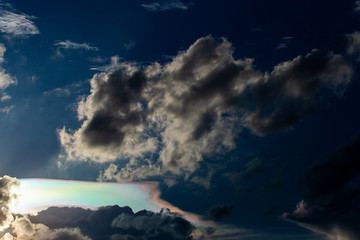 Obraz premium colorful dramatic sky with cloud at sunset