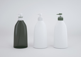 3D illustration body lotion bottle