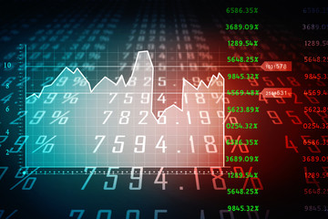 2d rendering Stock market online business concept. business Graph 