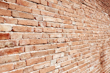 Old red  brick wall background with  perspective - 281739135