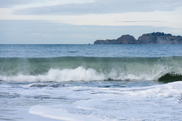 White ocean waves in San Francisco Bay