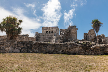 Tulum, Quintana Roo / Mexico - July 27 2019: This is the temples in in Tulum Mexico