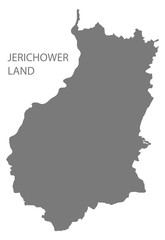Obraz premium Jerichower Land grey county map of Saxony Anhalt Germany DE