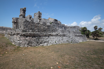 Tulum, Quintana Roo / Mexico - July 27 2019: This is the temples in in Tulum Mexico